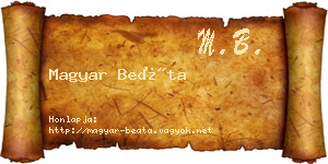 Magyar Beáta névjegykártya