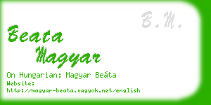 beata magyar business card